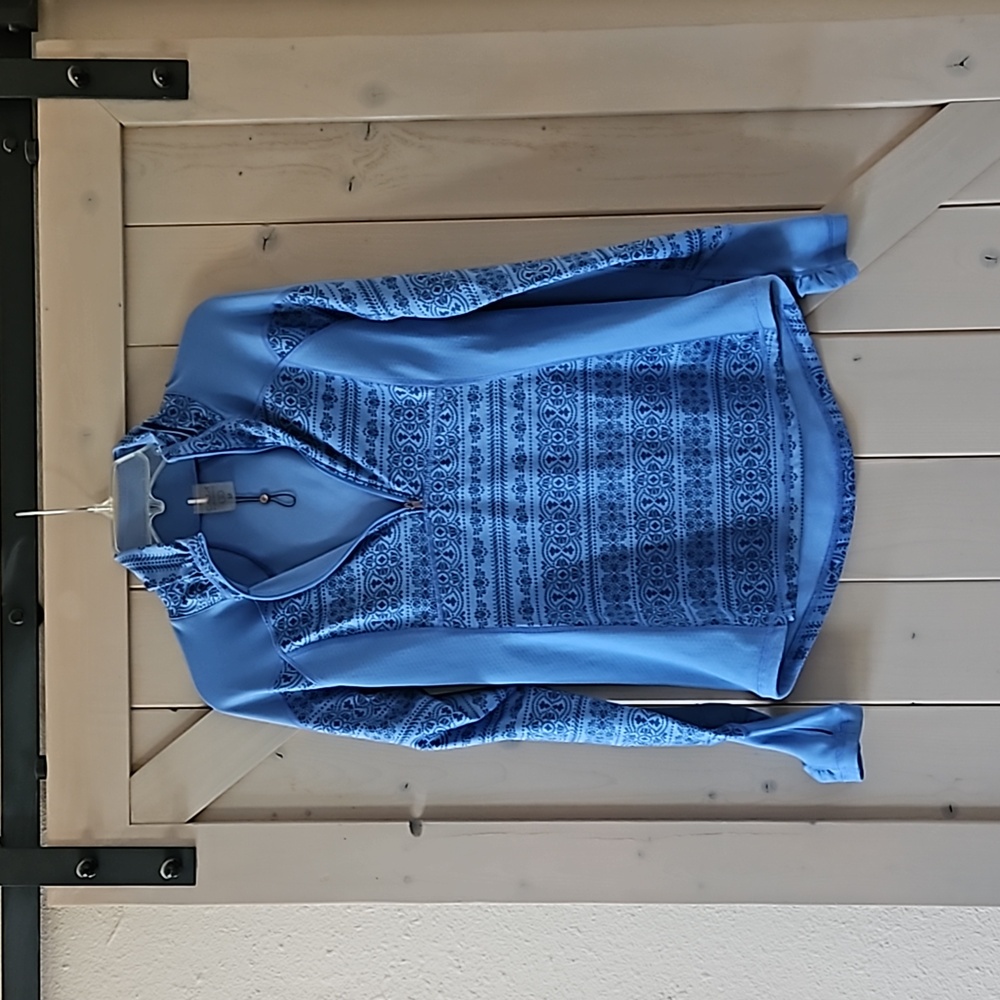 COPY - CALIA M blue long sleeve half zip athletic top